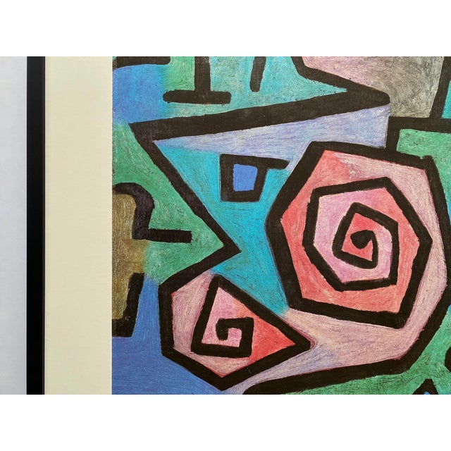 Wood Paul Klee Vintage 1986 Lithograph Print Framed Modernist Poster " Heroische Rosen " 1938 For Sale - Image 7 of 15