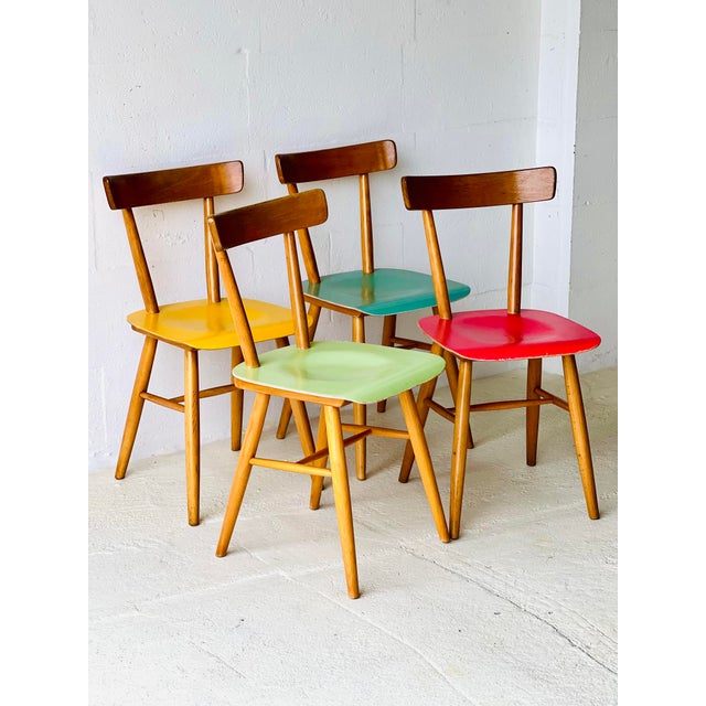 Wood Kitchen Chairs from Ton, 1960s, Set of 4 For Sale - Image 7 of 18