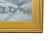 Original impressionist winter snowy cottage oil painting on artist's canvas panel. Illegible artist signature on lower...