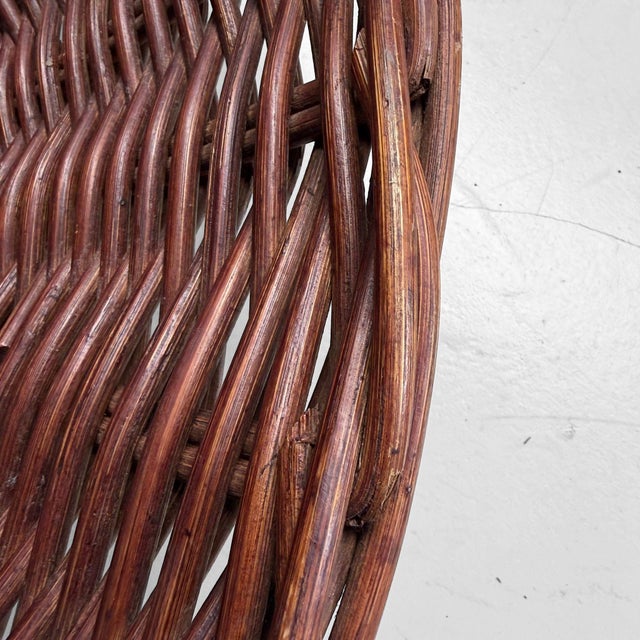 Large Japanese Handwoven Rattan Basket Bowl, 1960s-1970s For Sale - Image 10 of 15