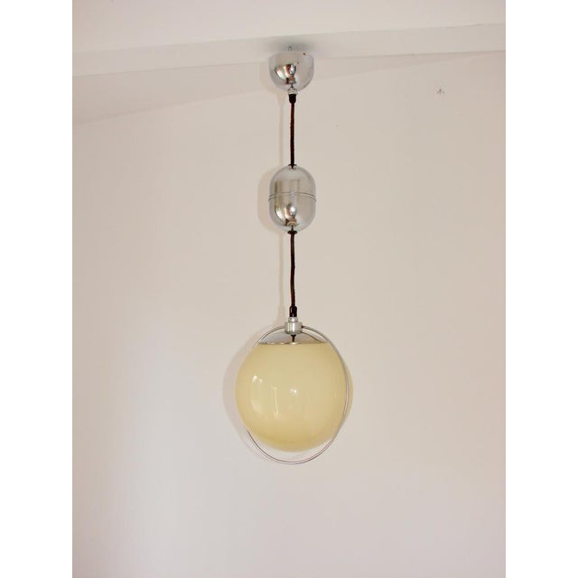 Metal Art Deco Glass Lamp, 1940s For Sale - Image 7 of 8