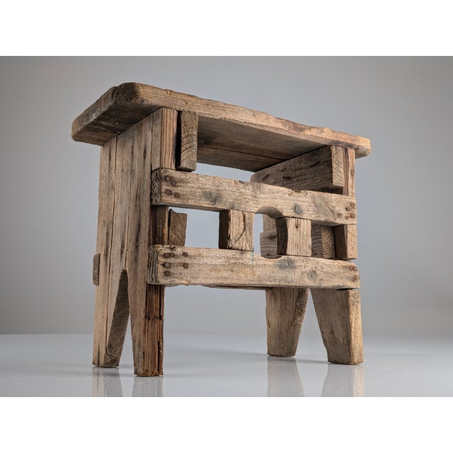 Rustic Stool in Wood For Sale - Image 17 of 17