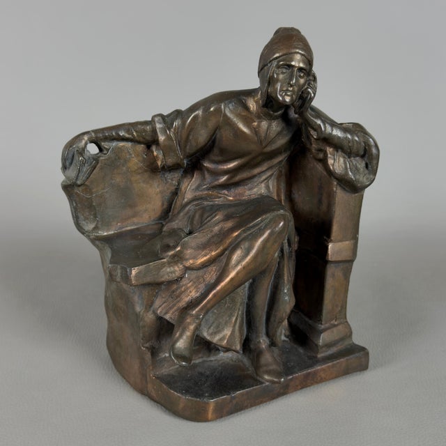 Antique Early 20th Century Dante Alighieri Sculpture in Metal For Sale - Image 11 of 11