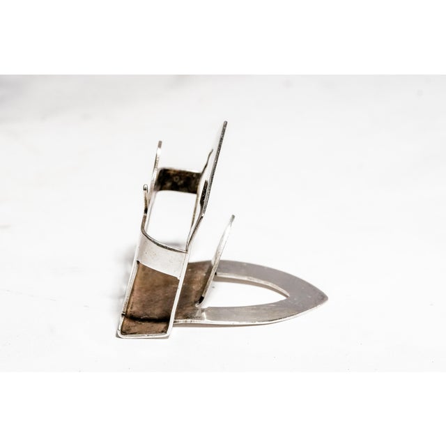 Interesting Antique Sterling Silver Dog Menu Holder Figural Place Card Stand Canine Photo Display For Sale - Image 9 of 11