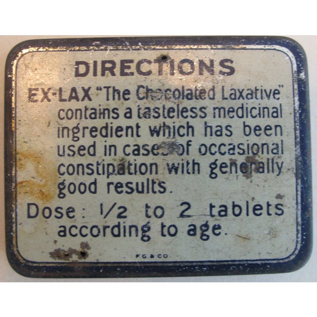 Rustic Vintage Silver Ex Lax Tin For Sale - Image 3 of 5