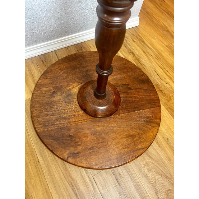 Burnt Umber Antique Mahogany Snake-Foot Tripod Candle Table, 19th Century, Regency Tradition For Sale - Image 8 of 16