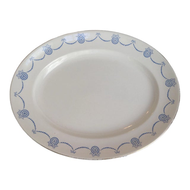 Blue & White Oval Imperial Porcelain Platter For Sale