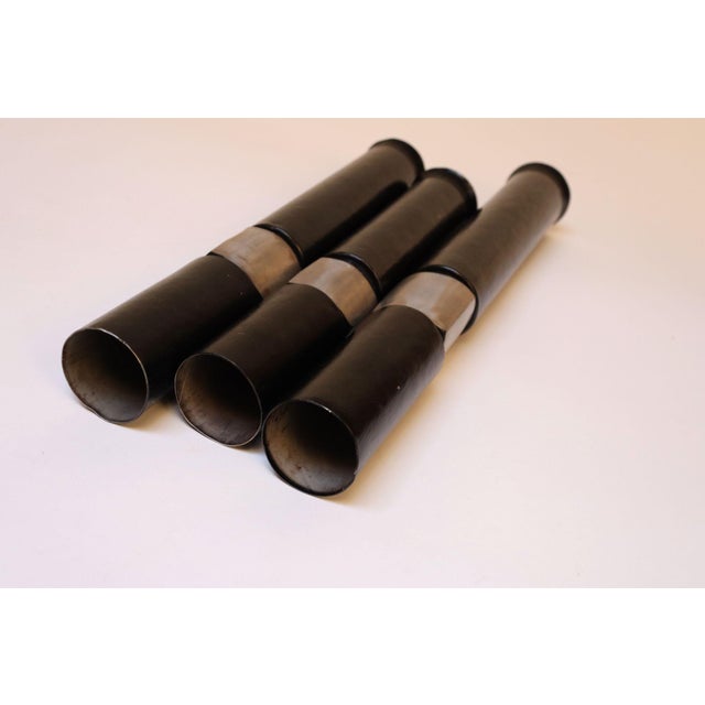 1970s Set of Three Brutalist Blackened Copper Candle Holders by Thomas Roy Markusen For Sale - Image 5 of 12