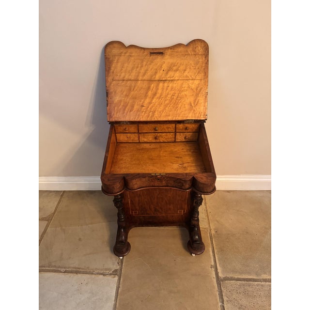 Antique Victorian Walnut Freestanding Davenport, 1860 For Sale - Image 10 of 13