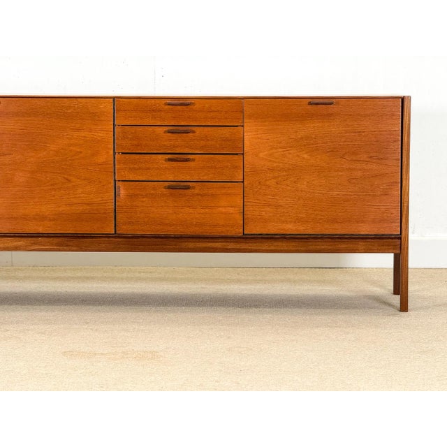 Robert Heritage Mid-Century Sideboard with Brown Leather Handles by Meredew, 1960s For Sale - Image 4 of 18