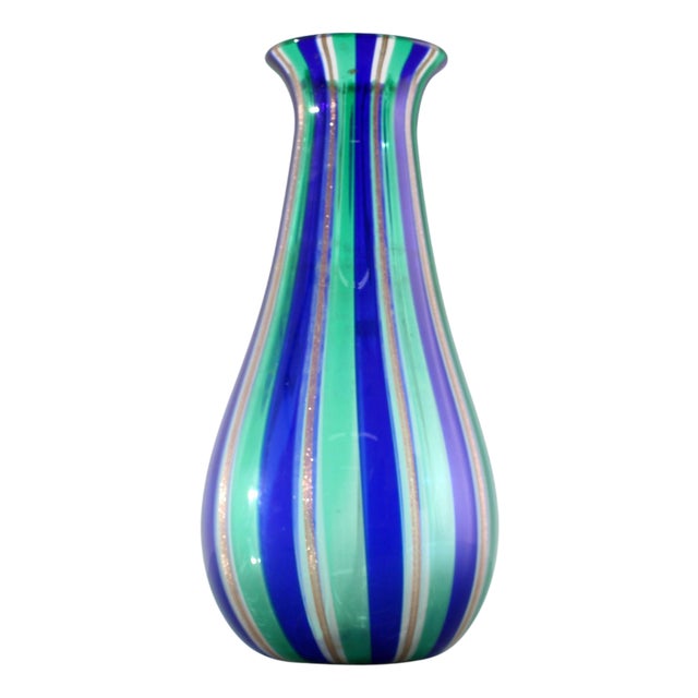Mid-Century Blown Murano Glass Vase in the style of Venini, Italy, 1960s For Sale