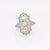 1930s Antique Art Deco 14k White Gold & Three-Stone Diamond Filigree Ring For Sale - Image 5 of 10