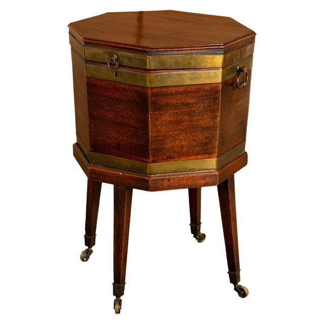 Antique 18th Century Georgian Mahogany & Brass Bound Wine Cooler Cellarette 1780 For Sale In Portland, OR - Image 6 of 17