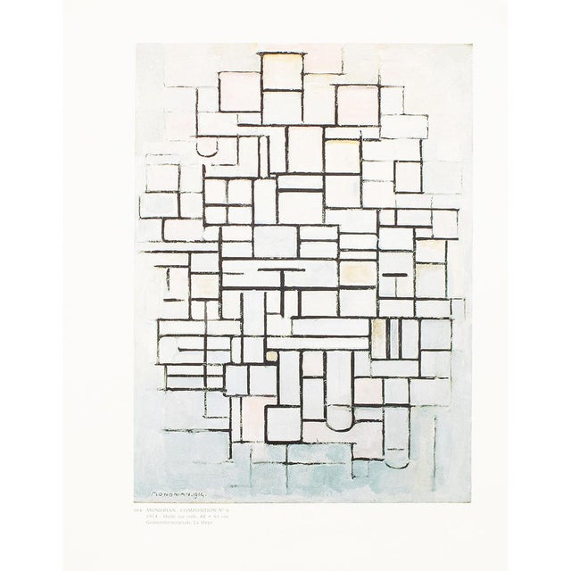 1991 After Piet Mondrian "Composition No. 6", Full-Color Parisian Print For Sale In Dallas - Image 6 of 7