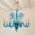 Mid Century Modern large sky blue & clear Murano glass chandelier, attributed to Venini, Italy 1980s The large chandelier...