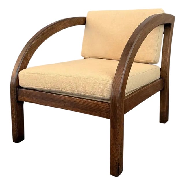1930s Art Deco "D" Oak Armchair by Modernage Furniture After Paul Frankl For Sale