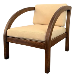 1930s Art Deco "D" Oak Armchair by Modernage Furniture After Paul Frankl