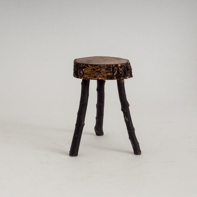 Rustic Hand-Crafted Wooden Stool, 1960s For Sale - Image 6 of 14