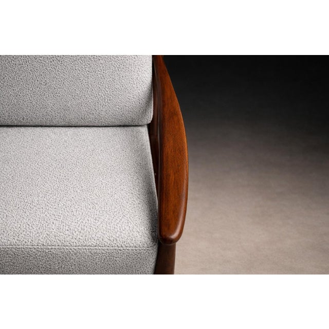 Grete Jalk Armchair in Rosewood & Light Gray Bouclé, Rino Levi, Brazil, 1960s - Lot 704A For Sale - Image 12 of 17