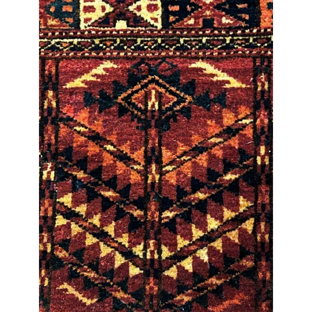 20th Century Red & Blu Geometric Caucasian Nomad Chuval Rug For Sale - Image 4 of 14