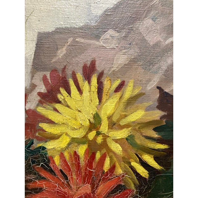 Charley Garry, Still Life with Ceramics and Dahlias, 1920s, Oil on Canvas For Sale - Image 13 of 16