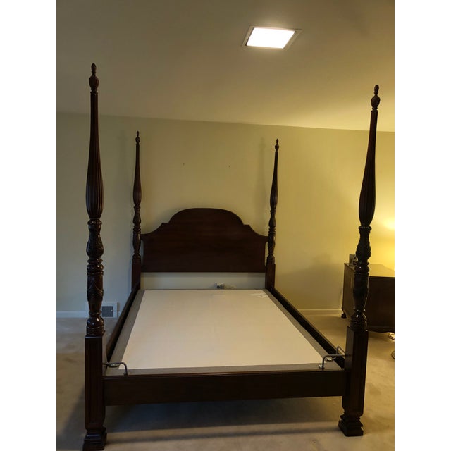 Henredon Mahogany Four Poster Rice Bed Queen Chairish