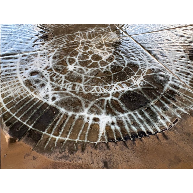 Metal Vintage/Brutalist Metal and Ceramic Tile Coffee Table For Sale - Image 7 of 17