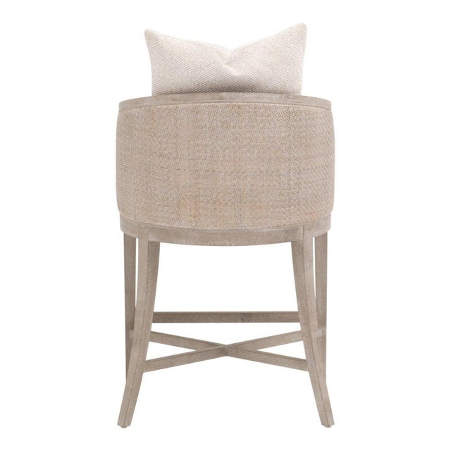 Wood Essentials for Living McGuire White Fabric Counter Stool For Sale - Image 7 of 7