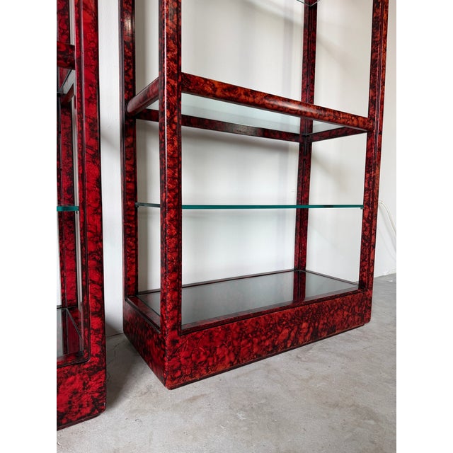 1970s Hollywood Regency Faux Tortoiseshell Five-Tier Étagères – A Pair For Sale - Image 9 of 12