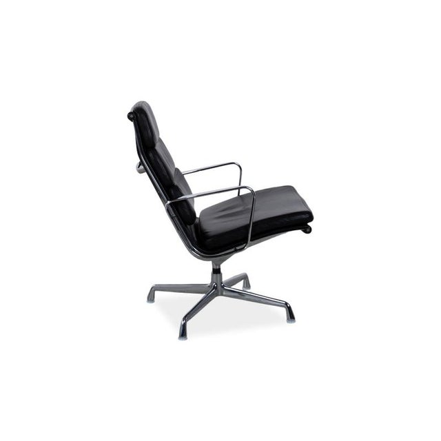 Vitra Ea 222 Leather Armchair Black Manual Function For Sale - Image 11 of 14