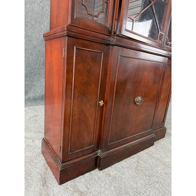 Wood Vintage Mahogany Bookcase/China Cabinet For Sale - Image 7 of 13