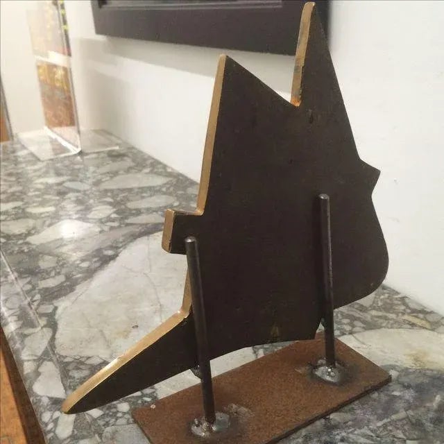 French Provincial French Bronze Ship Emblem on Stand For Sale - Image 3 of 6
