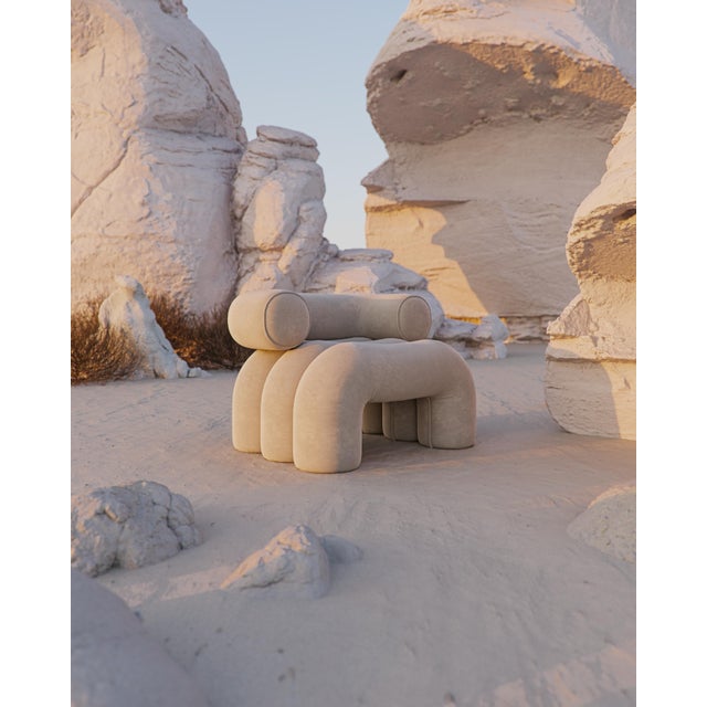 Misty Beige Aurora Armchair by Nelson Araujo For Sale - Image 9 of 14