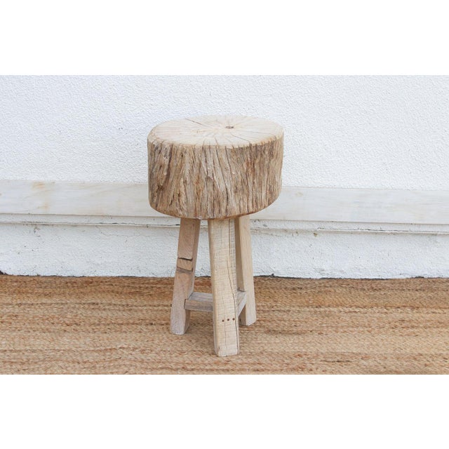 1990s 21" Tall Primitive Round Table For Sale - Image 5 of 6