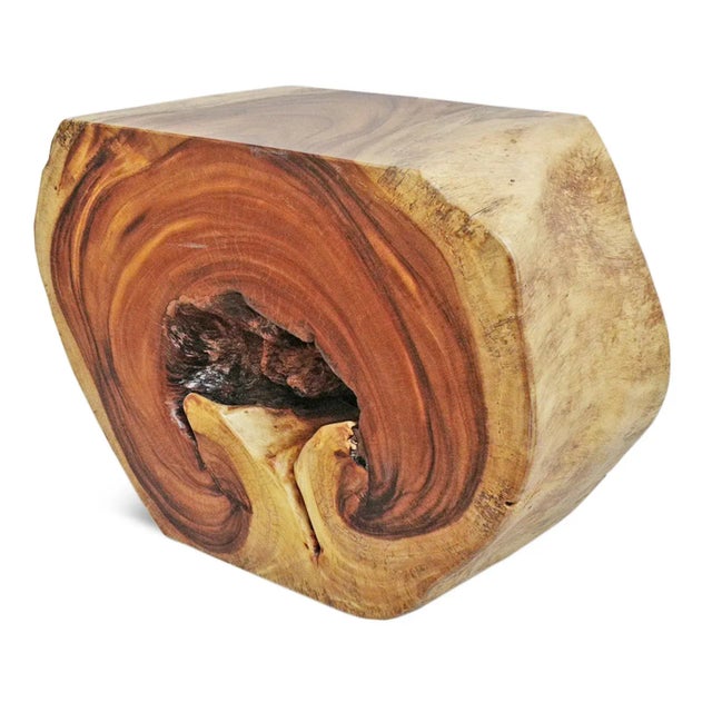 Organic Monkey Pod Side Table For Sale - Image 4 of 9