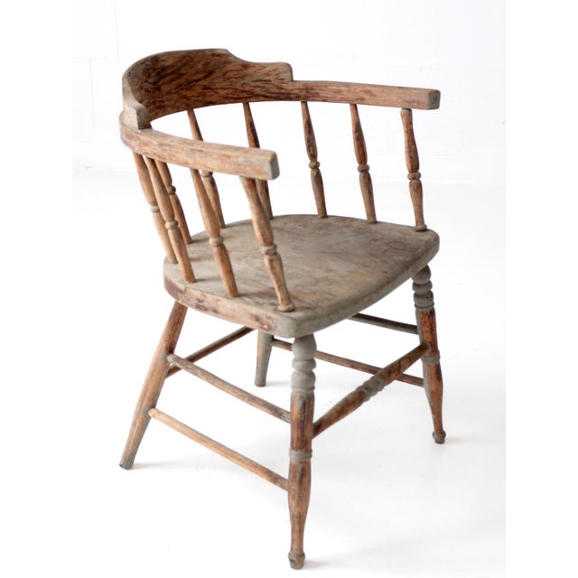 Antique Painted Captain's Chair For Sale - Image 15 of 15