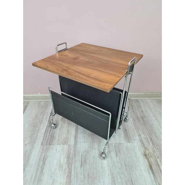 Mobile Side Table with Magazine Rack, Germany, 1970s For Sale - Image 6 of 12