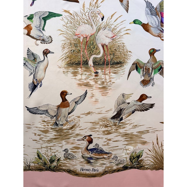 Campaign Hermès Halte en Camargue 1989 Silk Scarf Designed by Robert Dallet For Sale - Image 3 of 12