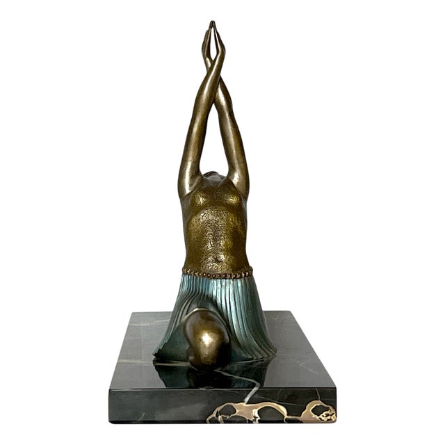 Ghanu Gantcheff, Dancing Ballerina, 1931, Bronze on Marble Base For Sale