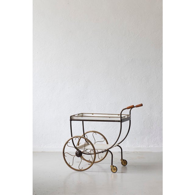 Mid-Century Sculptural Bar Trolley by Josef Frank, 1960s For Sale - Image 9 of 9