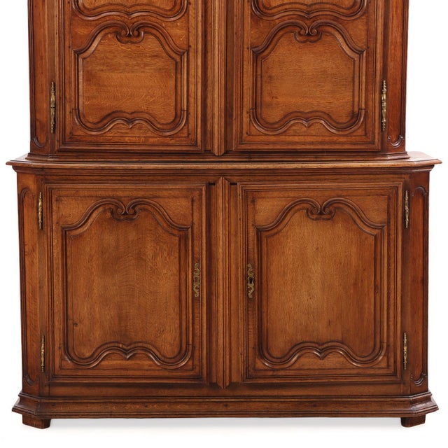 19th Century Two-Piece French Oak Cabinet, C. 1860 For Sale - Image 4 of 7