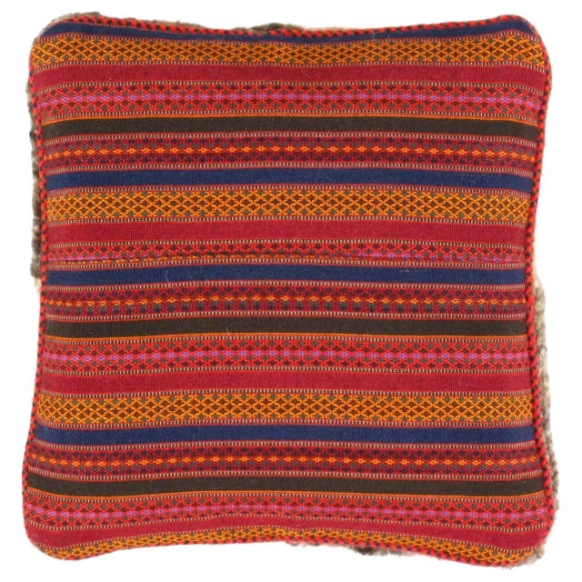 This Gabbeh pillow is made of high-quality LAMBS WOOL The piece was crafted with good workmanship. Gabbeh rugs are made by...