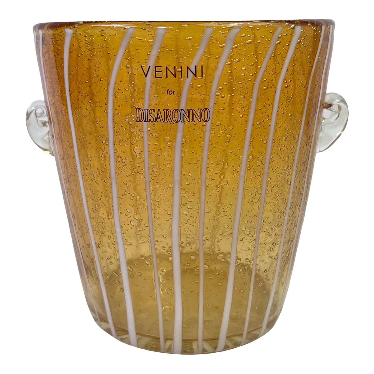 Vintage Italian Amber Glass Ice Bucket by Venini Chairish