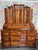 Beautiful Baroque tabernacle 18th century, trois corps type, walnut veneered, with inlays, 3 drawers, writing flap, and 2...
