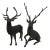 Majestic Antlered Resin Reindeer Sculptures, Pair For Sale