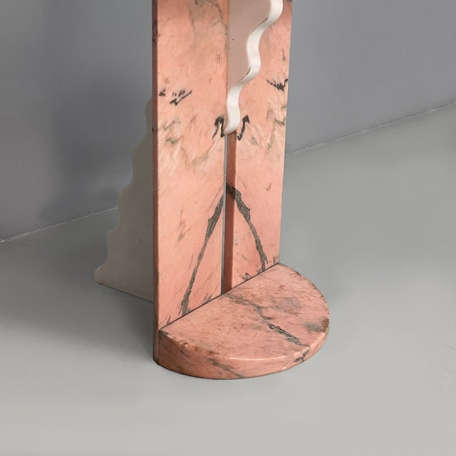 Italian Modern Display Stand in White and Pink Marble, 1970s For Sale - Image 16 of 18