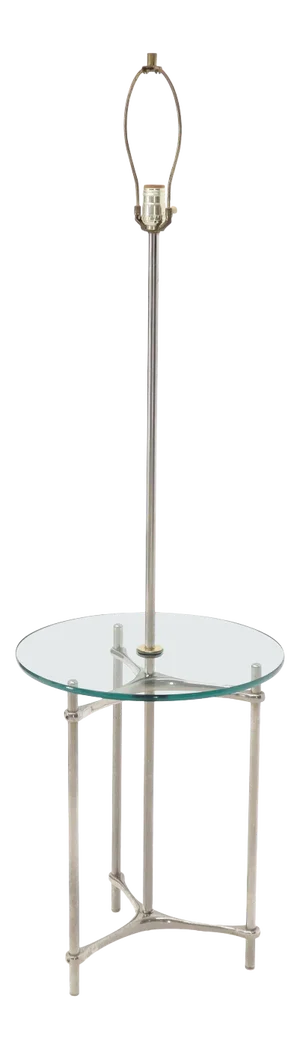 Crome Tripod Base Glass Side Table Floor Lamp