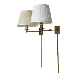 Alexa Hampton for Visual Comfort Signature Collection Gene Swing Arm Sconces, Pair For Sale