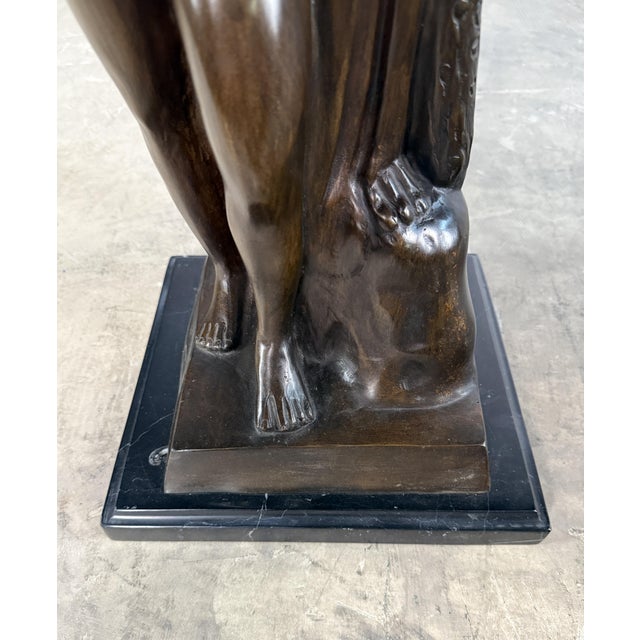 Grand Tour Bronze Hercules Sculpture After Farnese – Classical Weary Heracles, 24” Tall For Sale - Image 3 of 11