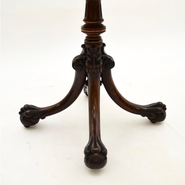 Brown Antique Victorian Revolving Side Table, 1860 For Sale - Image 8 of 9